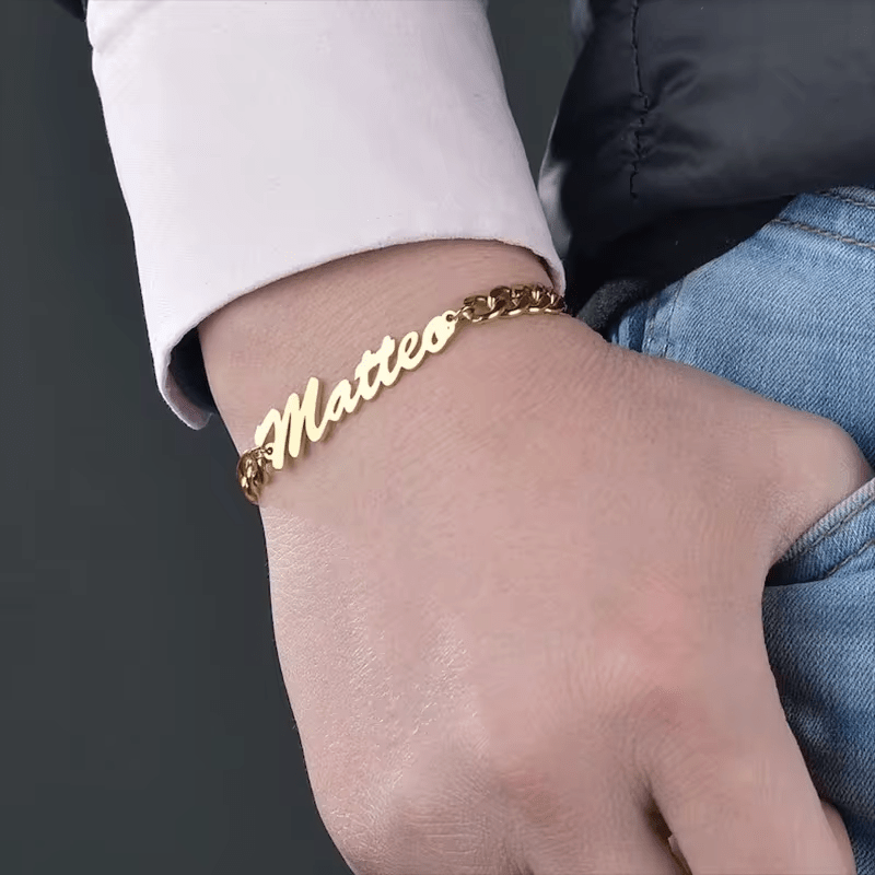 Personalisiertes Namensarmband in Gold – Das perfekte Geschenk für Männer | Diamanta BoldScript™