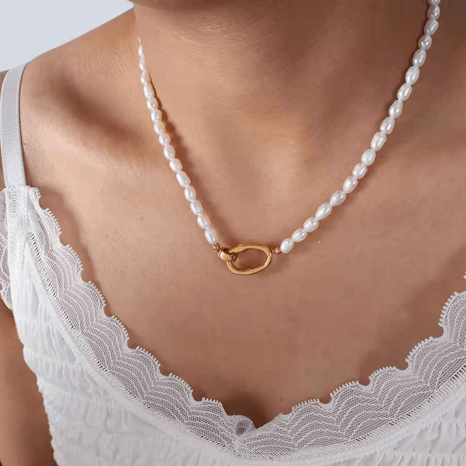 Perlenkette mit O-förmigem Verschlussdetail Diamanta Pearl Balance™ Halskette