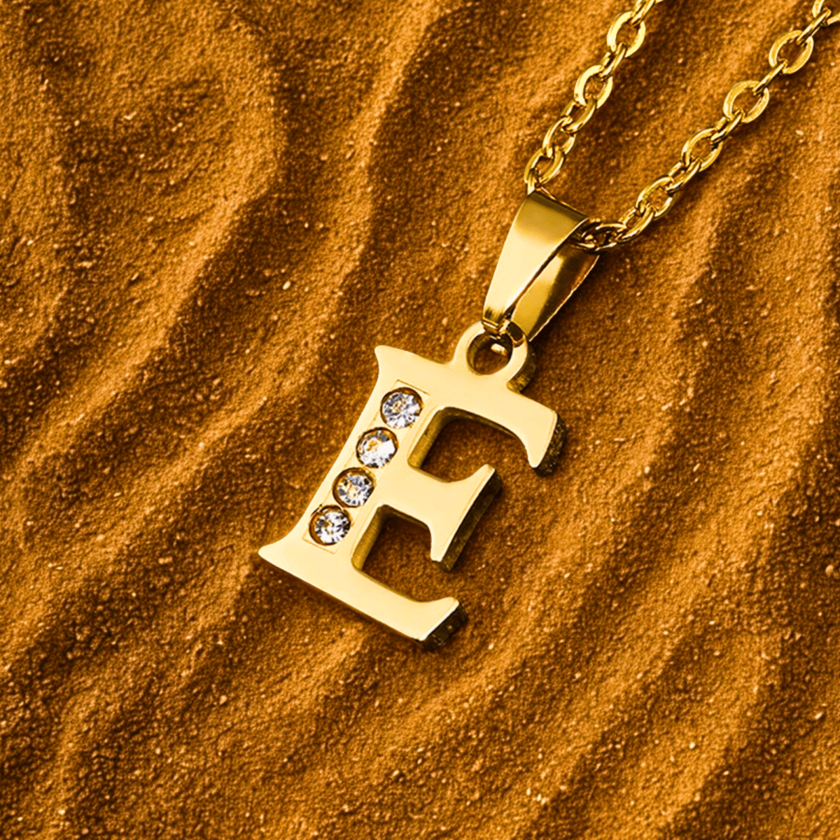 Buchstabenkette Gold mit Kristallen A–Z Diamanta Initial Shine™