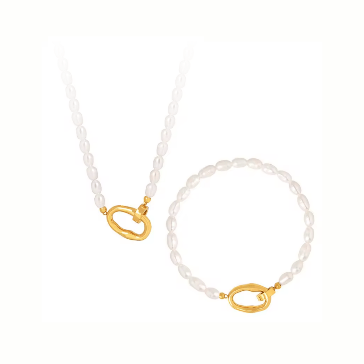 Perlenset Halskette &amp; Armband – Diamanta Pearl Balance™ Set